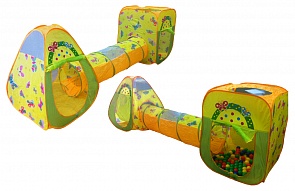 Набор из 2 игровых домиков с туннелем и 100 шариками, цветной (Ching-Ching, CBH-24)